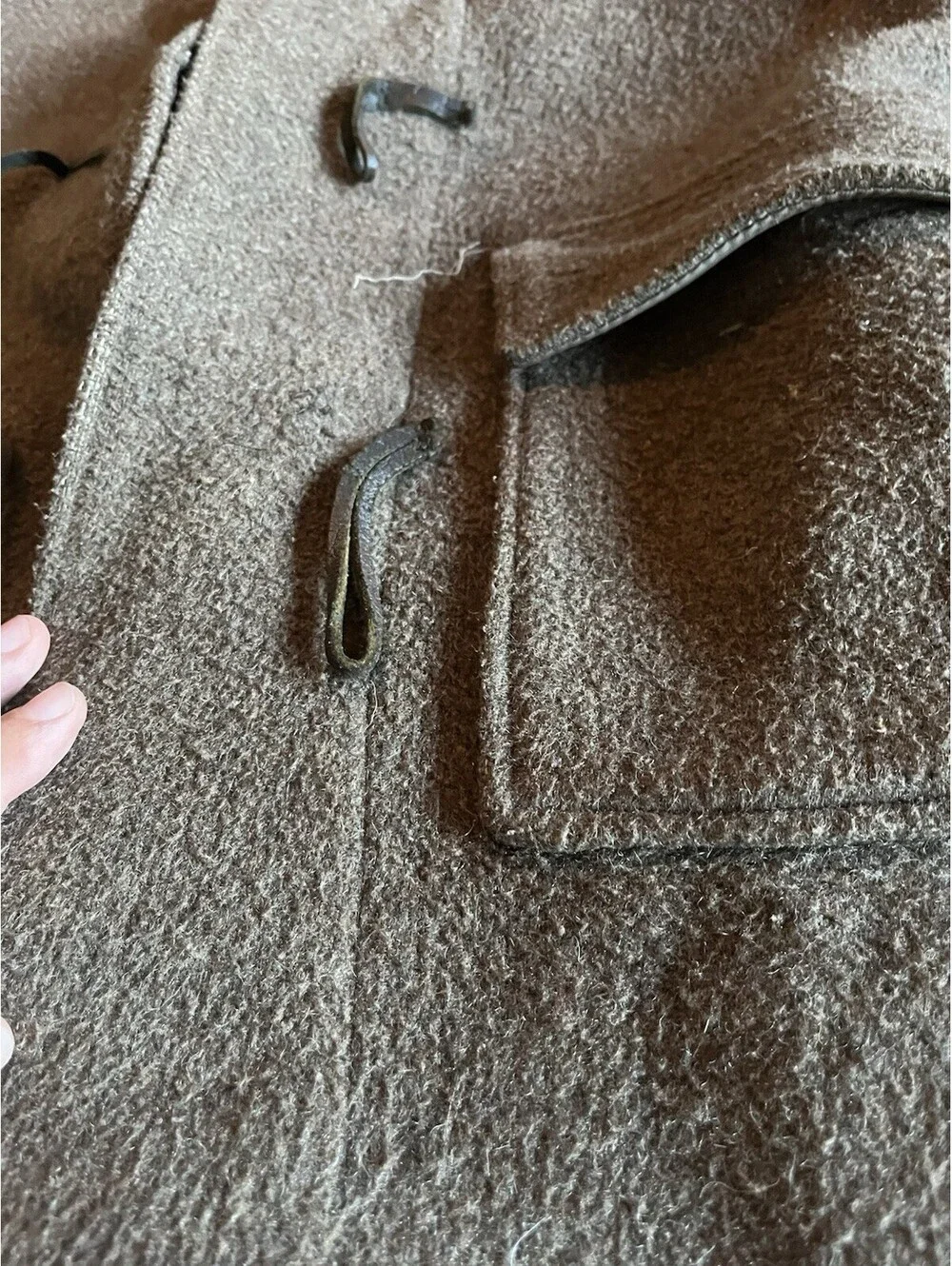 Vintage Shannon Traditional British Duffle Coat Hooded Gray Men’s L Wool